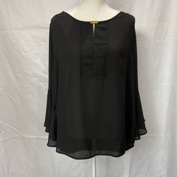 3/$35 Avenue black sheer blouse. Size 14/16 - Picture 1 of 3